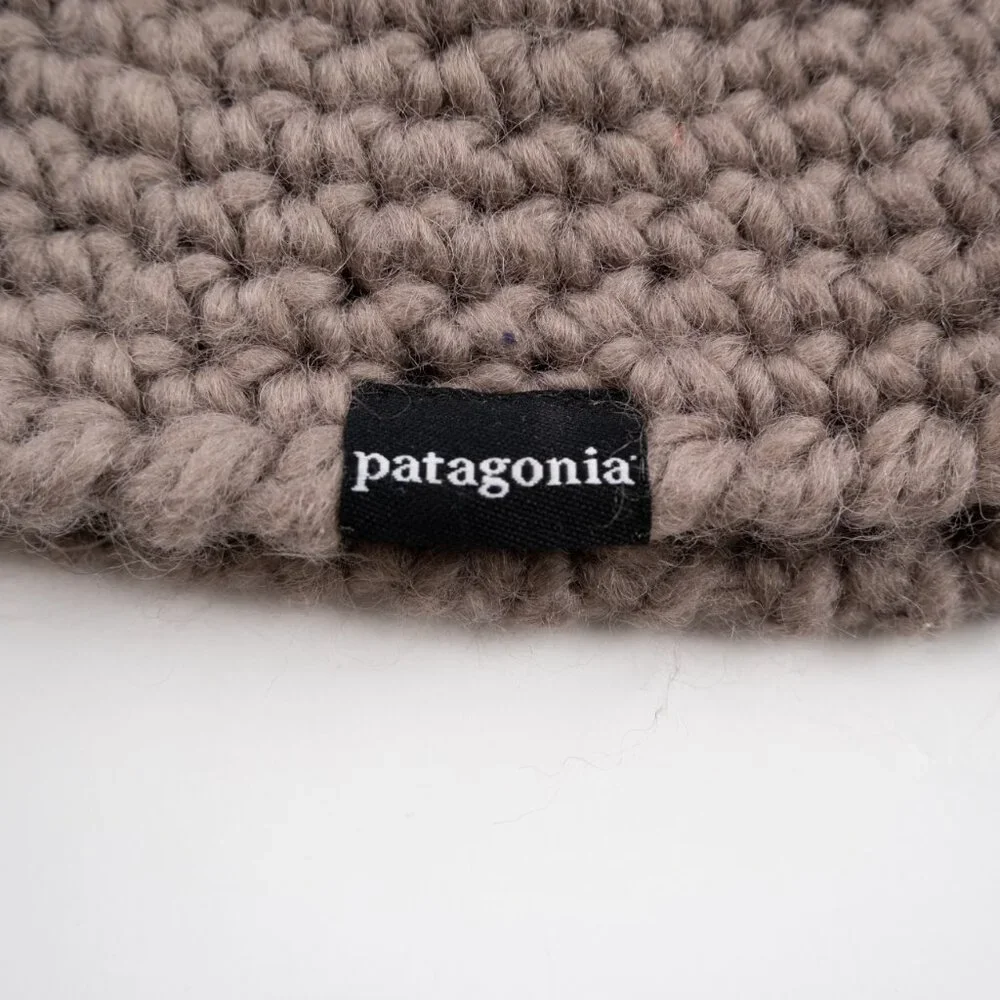 PATAGONIA unisex grey Cable Knit Beanie Wool winter bucket hat